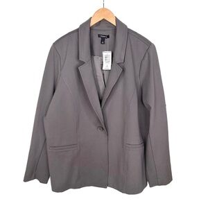 NWT Torrid gray single-button jacket Ponte knit blazer 3x Plus Career office